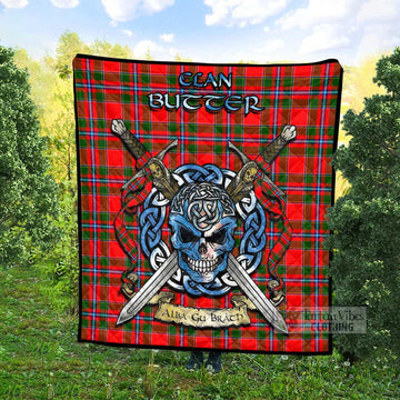 Butter Tartan Quilt with Celtic Skull Alba Gu Brath Style - Tartan Vibes Clothing
