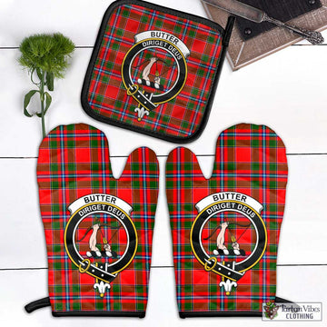 Butter Tartan Combo Oven Mitt & Pot-Holder with Family Crest - Tartan Vibes Clothing