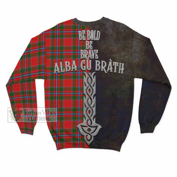 Butter Tartan Family Crest Sweatshirt Alba Gu Brath Be Brave Lion Ancient Style - Tartan Vibes Clothing