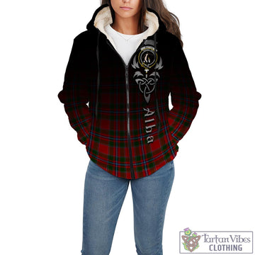 Butter Tartan Sherpa Hoodie Featuring Alba Gu Brath Family Crest Celtic Inspired - Tartan Vibes Clothing