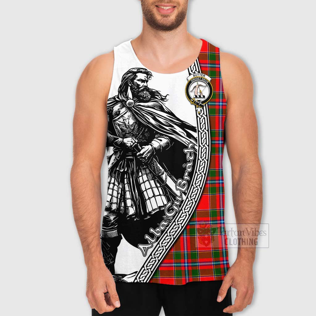 Butter Tartan Clan Crest Men's Tank Top with Highlander Warrior Celtic Style - Tartan Vibes Clothing