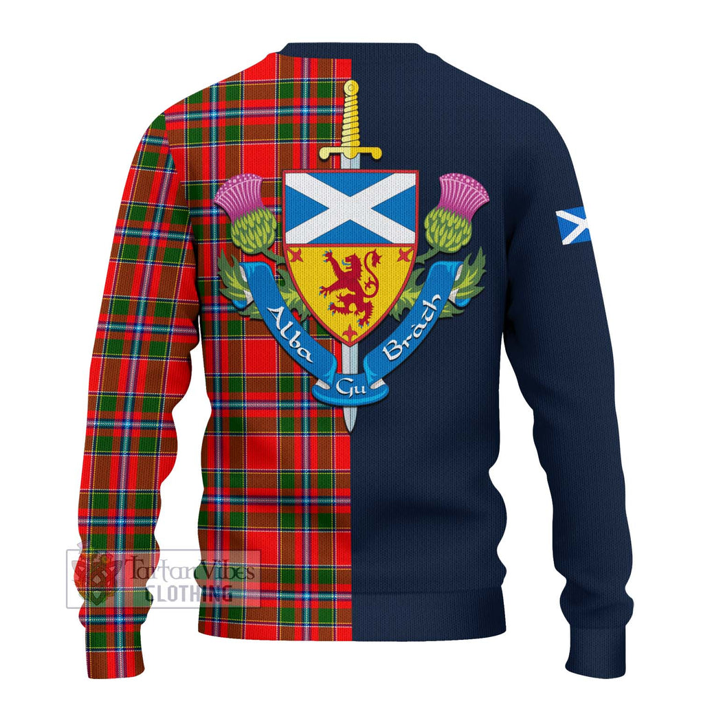 Butter Tartan Ugly Sweater Alba with Scottish Lion Royal Arm Half Style - Tartan Vibes Clothing