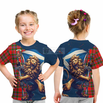 Butter Tartan Family Crest Kid T-Shirt with Scottish Majestic Lion - Tartan Vibes Clothing