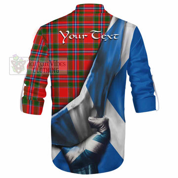 Butter Tartan Ghillie Kilt Shirt with Family Crest Scotland Patriotic Style - Tartan Vibes Clothing