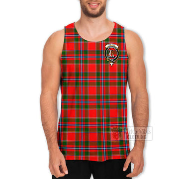 Butter Tartan Men's Tank Top with Family Crest and Bearded Skull Holding Bottles of Whiskey - Tartan Vibes Clothing