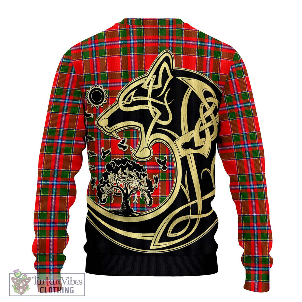 Butter Tartan Ugly Sweater with Family Crest Celtic Wolf Style - Tartan Vibes Clothing