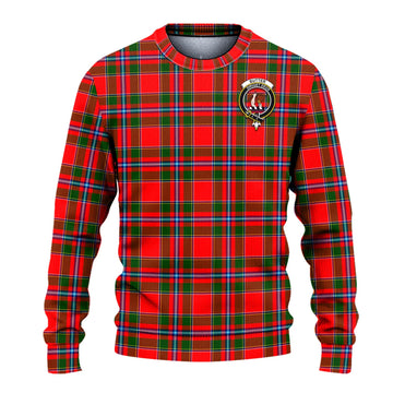 Butter Tartan Knitted Sweater with Family Crest - Tartanvibesclothing