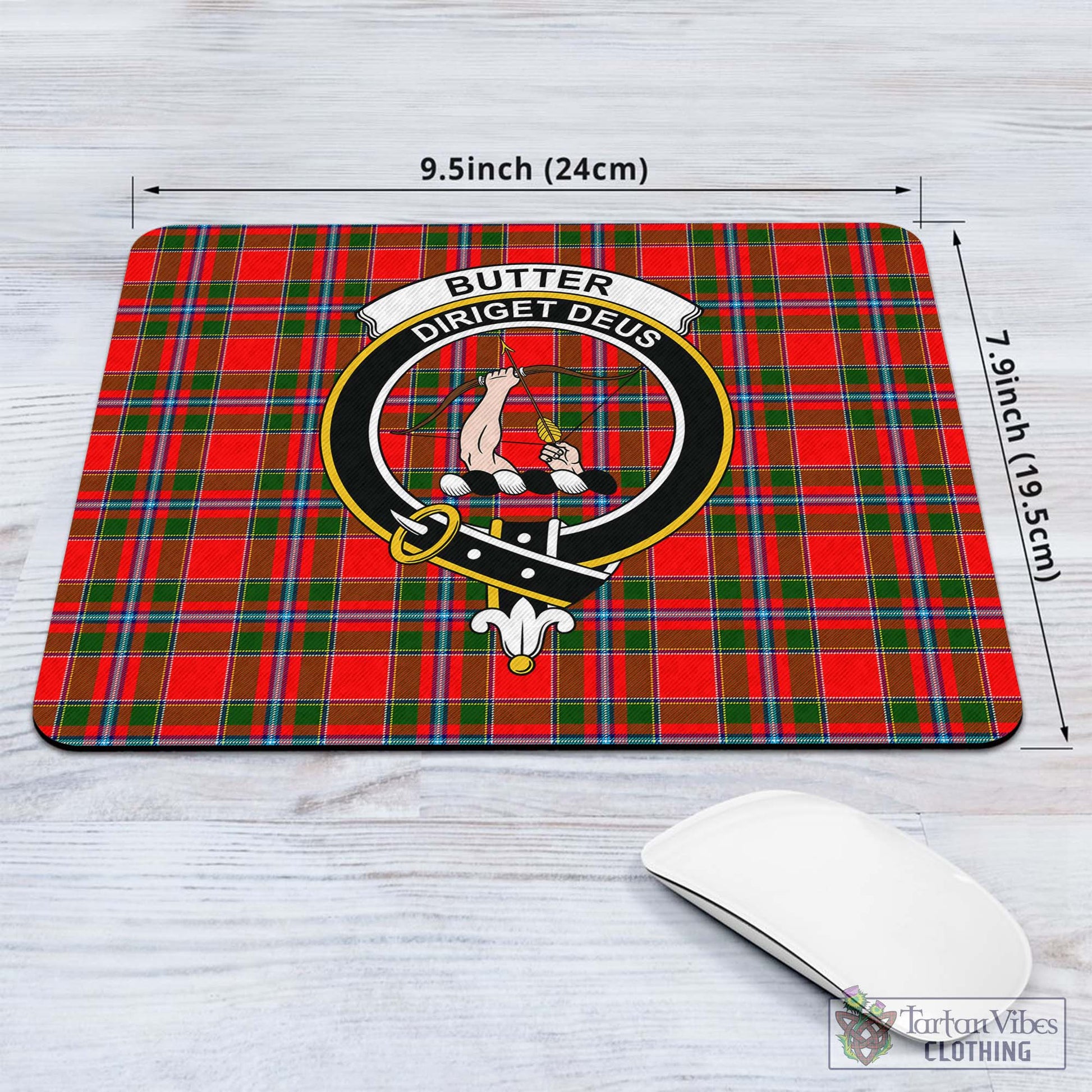 Tartan Vibes Clothing Butter Tartan Mouse Pad with Family Crest
