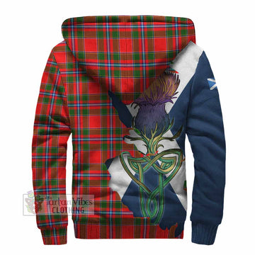 Tartan Vibes Clothing Butter Tartan Family Crest Sherpa Hoodie Scottish Thistle Celtic Inspired
