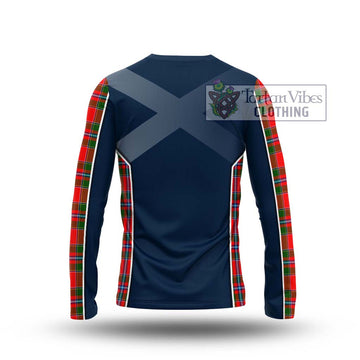 Butter Tartan Long Sleeve T-Shirt with Family Crest and Lion Rampant Vibes Sport Style - Tartan Vibes Clothing