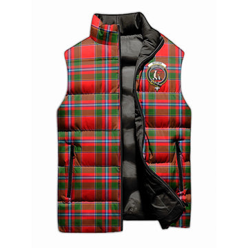 Butter Tartan Sleeveless Puffer Jacket with Family Crest - Tartan Vibes Clothing