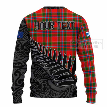 Butter Crest Tartan Knitted Sweater with New Zealand Silver Fern Half Style - Tartan Vibes Clothing