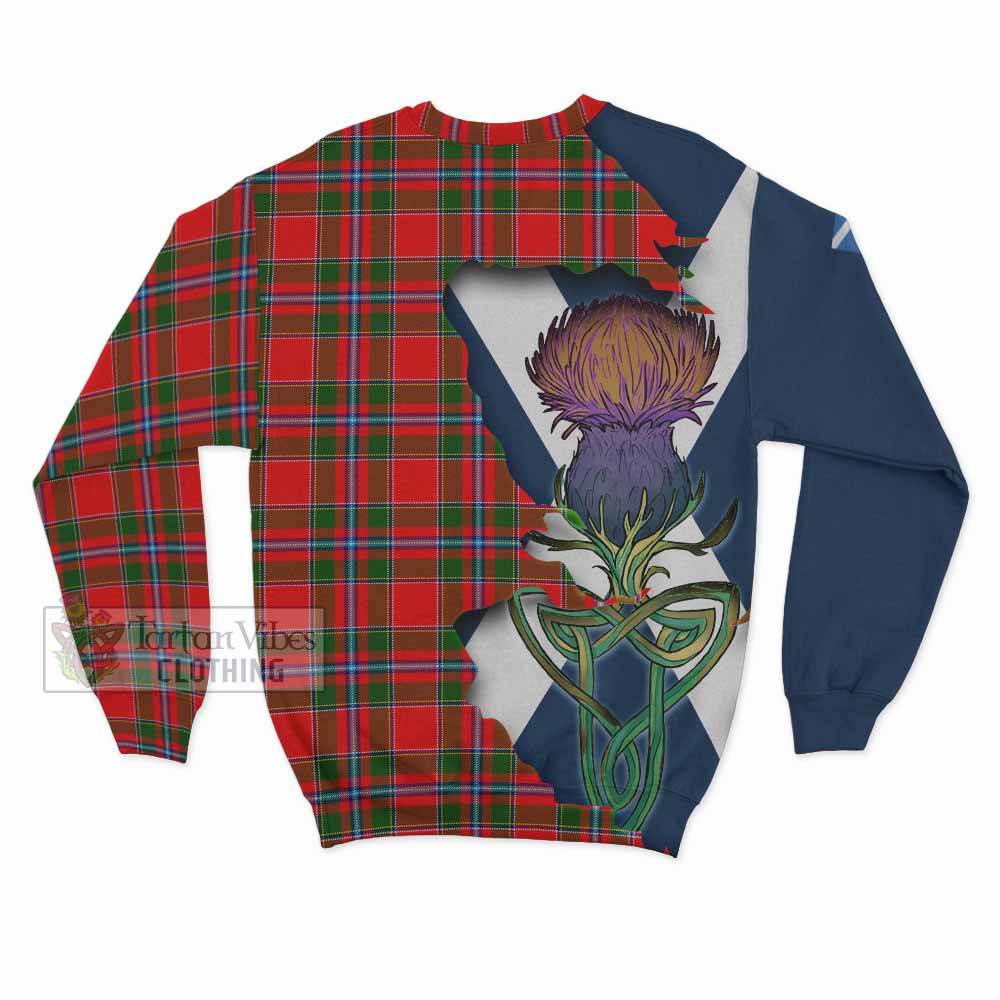 Tartan Vibes Clothing Butter Tartan Family Crest Sweatshirt Scottish Thistle Celtic Inspired