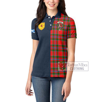Butter Tartan Women's Polo Shirt Alba with Scottish Lion Royal Arm Half Style - Tartan Vibes Clothing