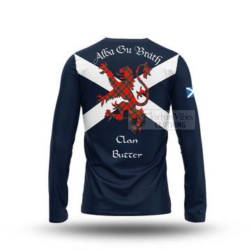 Butter Tartan Lion Rampant Long Sleeve T-Shirt Proudly Display Your Heritage with Alba Gu Brath and Clan Name - Tartan Vibes Clothing