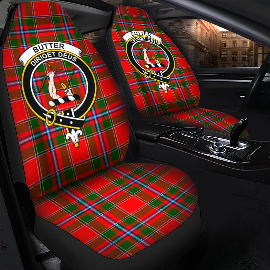 Butter Tartan Car Seat Cover with Family Crest - Tartan Vibes Clothing