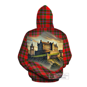 Butter Tartan Family Crest Cotton Hoodie with Scottish Ancient Castle Style Pullover Hoodie - Tartan Vibes Clothing