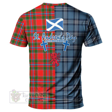 Butter Tartan T-Shirt Happy St. Andrew's Day Half Tartan Style - Tartan Vibes Clothing