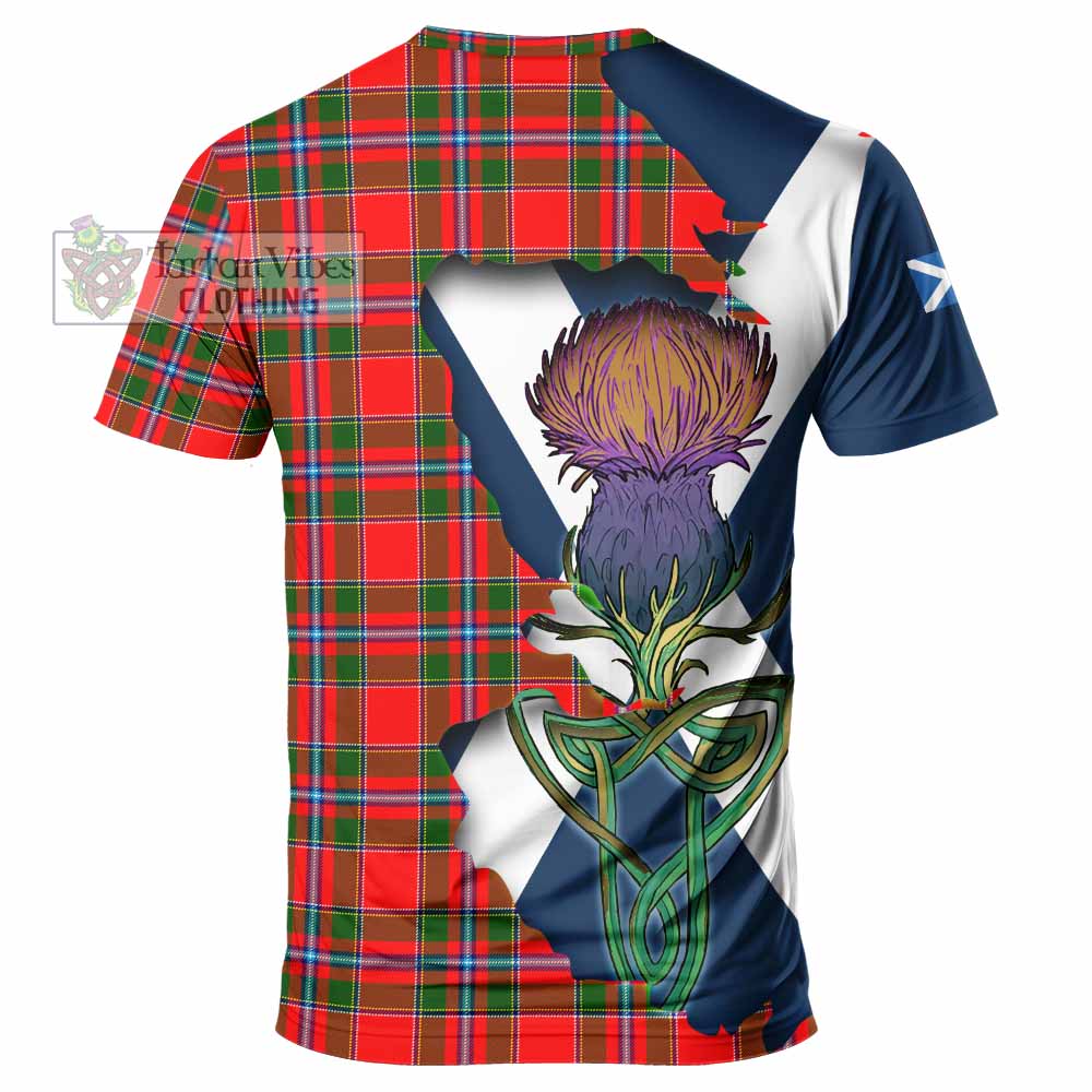 Tartan Vibes Clothing Butter Tartan Family Crest T-Shirt Scottish Thistle Celtic Inspired