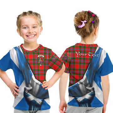 Butter Tartan Kid T-Shirt with Family Crest Scotland Patriotic Style - Tartan Vibes Clothing