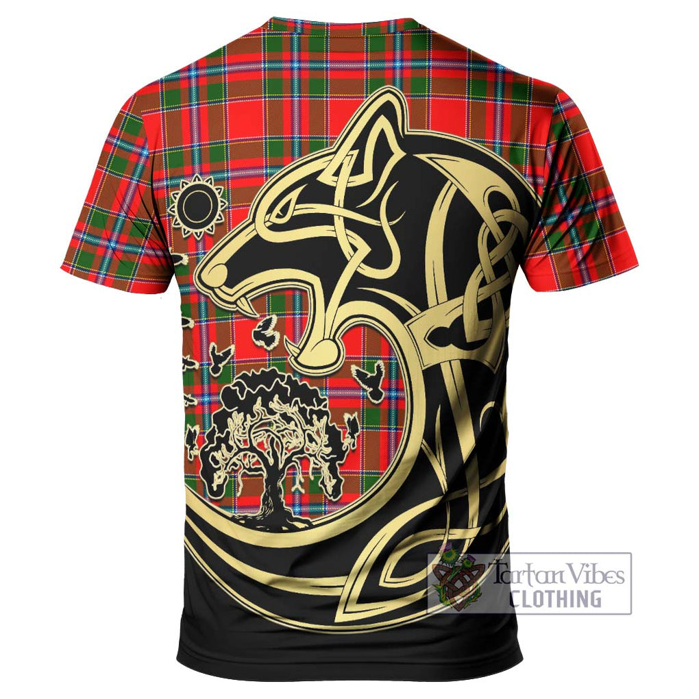 Butter Tartan T-Shirt with Family Crest Celtic Wolf Style - Tartan Vibes Clothing