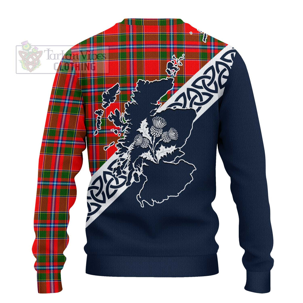 Butter Tartan Ugly Sweater Featuring Thistle and Scotland Map - Tartan Vibes Clothing