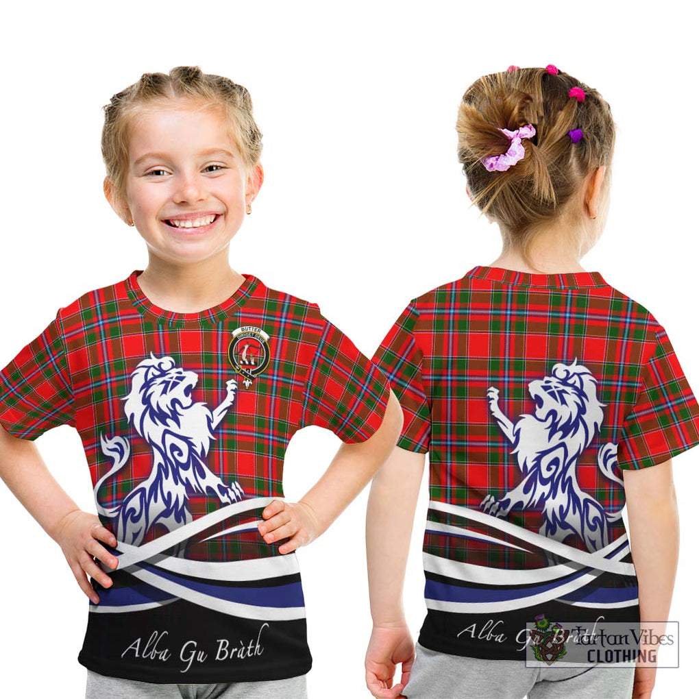Butter Tartan Kid T-Shirt with Alba Gu Brath Regal Lion Emblem - Tartan Vibes Clothing