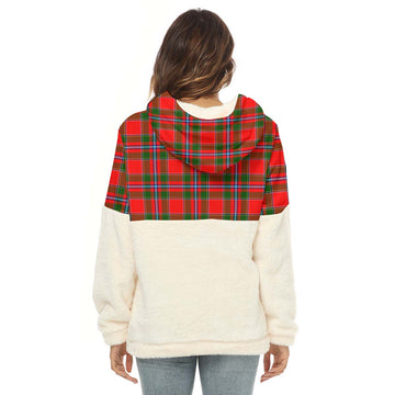 Butter Tartan Women's Borg Fleece Hoodie With Half Zip - Tartan Vibes Clothing