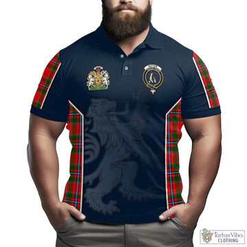 Butter Tartan Men's Polo Shirt with Family Crest and Lion Rampant Vibes Sport Style - Tartan Vibes Clothing