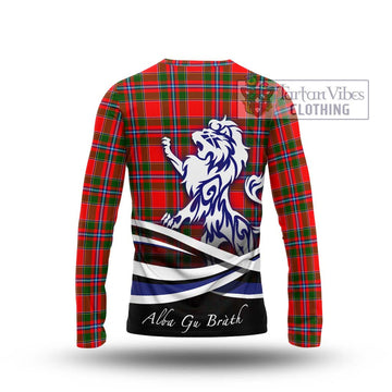 Butter Tartan Long Sleeve T-Shirt with Alba Gu Brath Regal Lion Emblem - Tartan Vibes Clothing