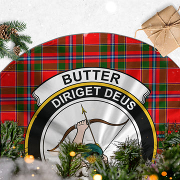 Butter Tartan Christmas Tree Skirt with Family Crest - Tartan Vibes Clothing
