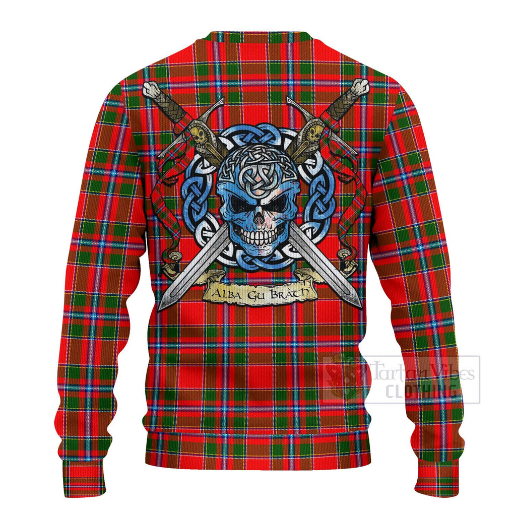 Butter Tartan Ugly Sweater with Family Crest Celtic Skull Style - Tartan Vibes Clothing