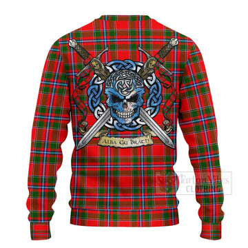 Butter Tartan Ugly Sweater with Family Crest Celtic Skull Style - Tartan Vibes Clothing