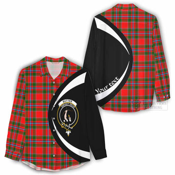Butter Tartan Women's Casual Shirt with Family Crest Circle Style - Tartan Vibes Clothing