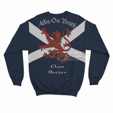 Butter Tartan Lion Rampant Sweatshirt Proudly Display Your Heritage with Alba Gu Brath and Clan Name - Tartan Vibes Clothing