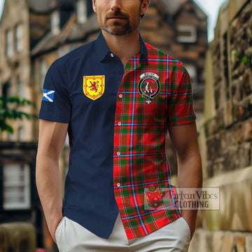 Butter Tartan Hawaiian Shirt Alba with Scottish Lion Royal Arm Half Style - Tartan Vibes Clothing