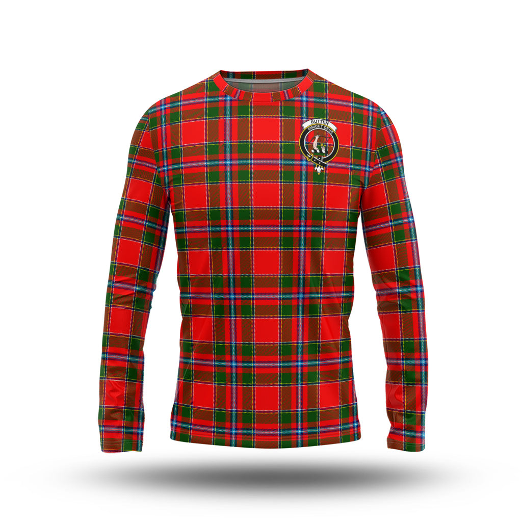 Butter Tartan Long Sleeve T-Shirt with Family Crest - Tartan Vibes Clothing