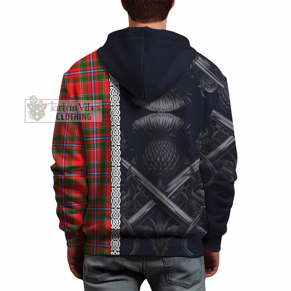 Butter Tartan Hoodie with Family Crest Cross Sword Thistle Celtic Vibes - Tartan Vibes Clothing