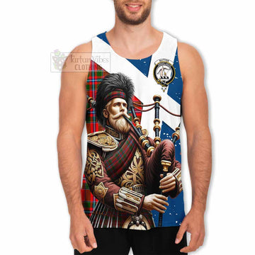 Butter Tartan Men's Tank Top with Family Crest Scottish Bagpiper Vibes - Tartan Vibes Clothing