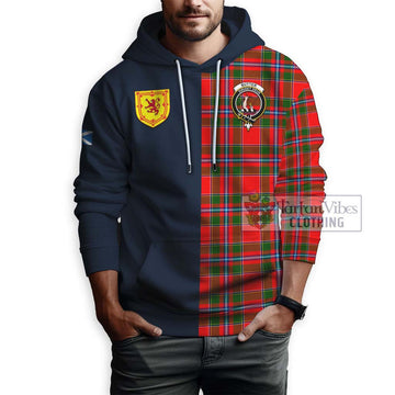 Butter Tartan Hoodie Alba with Scottish Lion Royal Arm Half Style - Tartan Vibes Clothing