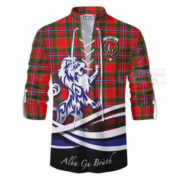 Butter Tartan Ghillie Kilt Shirt with Alba Gu Brath Regal Lion Emblem - Tartan Vibes Clothing