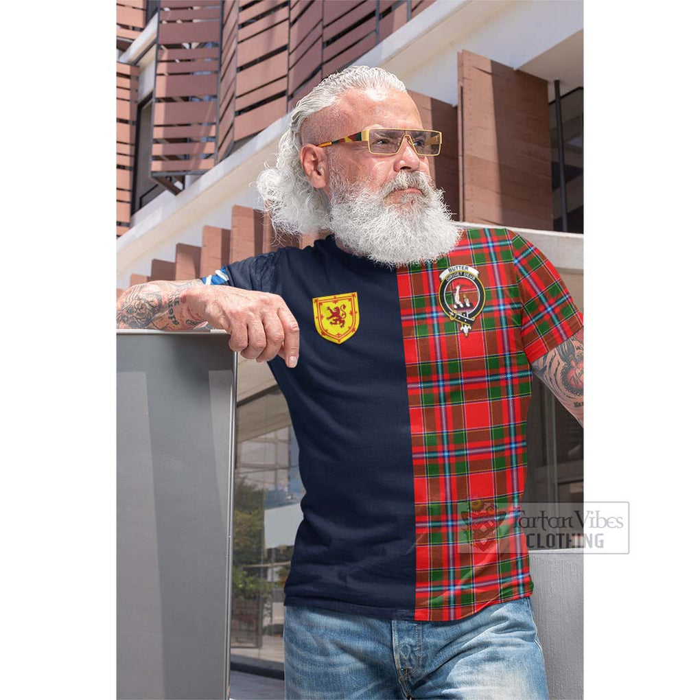Butter Tartan Cotton T-shirt Alba with Scottish Lion Royal Arm Half Style Men's Shirt - Tartan Vibes Clothing