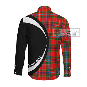 Butter Tartan Long Sleeve Button Up with Family Crest Circle Style Men's Shirt - Tartan Vibes Clothing