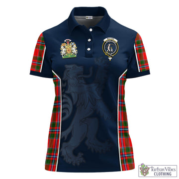 Butter Tartan Women's Polo Shirt with Family Crest and Lion Rampant Vibes Sport Style - Tartan Vibes Clothing