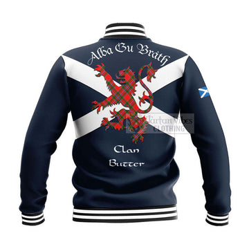 Butter Tartan Lion Rampant Baseball Jacket Proudly Display Your Heritage with Alba Gu Brath and Clan Name - Tartan Vibes Clothing