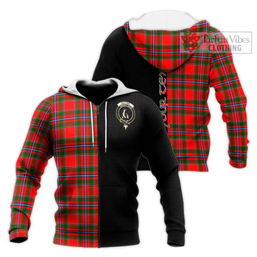 Butter Tartan Knitted Hoodie with Family Crest and Half Of Me Style Unisex Knitted Zip Hoodie - Tartan Vibes Clothing