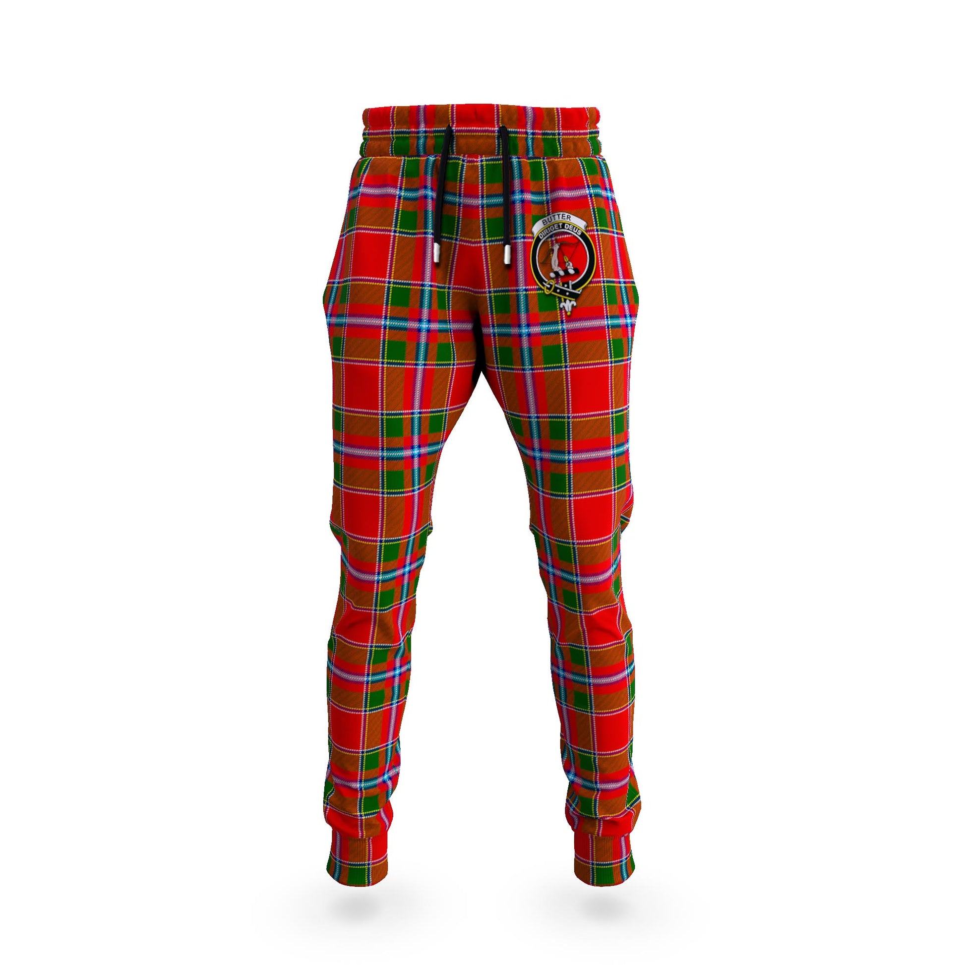 Butter Tartan Joggers Pants with Family Crest 5XL - Tartan Vibes Clothing