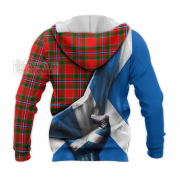 Butter Tartan Knitted Hoodie with Family Crest Scotland Patriotic Style - Tartan Vibes Clothing
