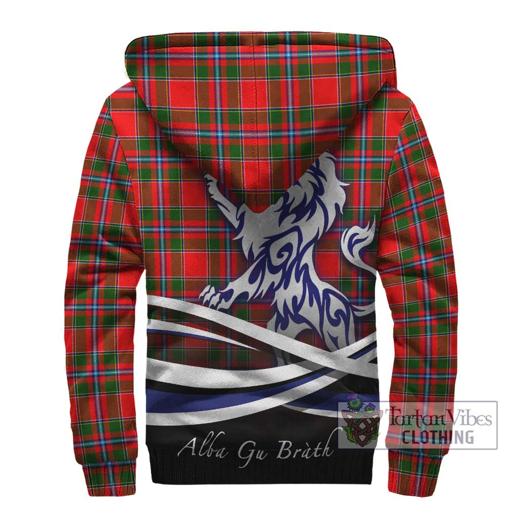 Butter Tartan Sherpa Hoodie with Alba Gu Brath Regal Lion Emblem - Tartan Vibes Clothing