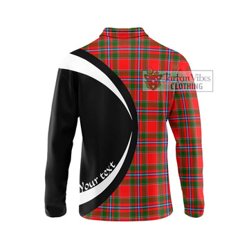 Butter Tartan Long Sleeve Polo Shirt with Family Crest Circle Style - Tartan Vibes Clothing